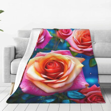 Rózsás takaró ajándék nőknek és lányoknak - karácsonyra és Valentin-napra is alkalmas - 152x203 cm-es puha flanel takaró