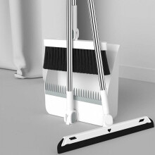 Ensemble pelle à poussière à dents longues en plastique et acier inoxydable, pour usage intérieur et extérieur, compatible avec les poils