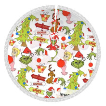 Jupe de sapin de Noël Grin-Ch de 122 cm (48 pouces), tapis de sapin pour les fêtes d'hiver, jupe de sapin pour décorations de Noël rustiques
