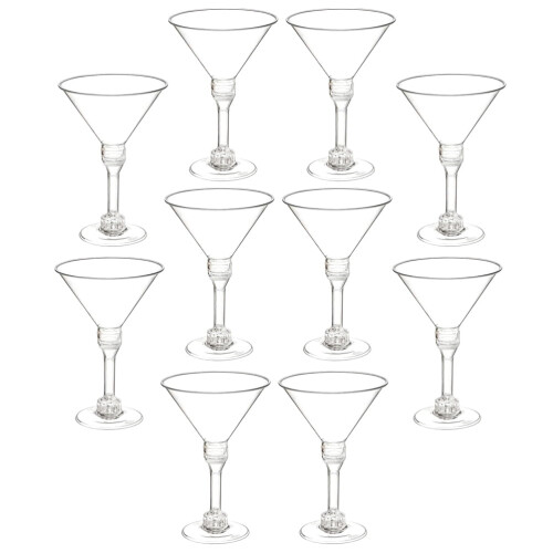 10pcs Transparent Wine Cup Martini Cup Plastic Clear Martini Cup Martini Containers 2