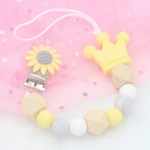 Baby Silicone Pacifier Chain Clip Holder Nipple Leash Strap Pacifier Soother 1