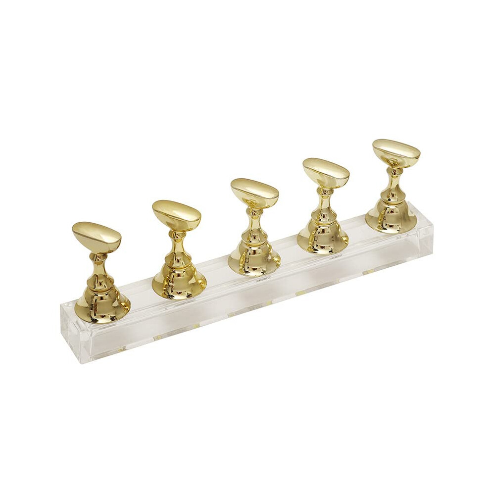 Press On Nail Display Stand with Magnetic Acrylic Holders and Crystal Base for Nail Art Practice