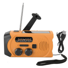 Survival Radio for Outdoor Emergencies, Shortwave Radio with Solar Hand Crank Charging, Waterproof Design, and LED Reading Lamp for Camping Safety (Fe