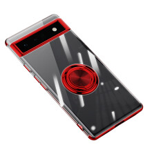 Mjukt TPU-telefonskal med magnetiskt ringstativ för Pixel-enheter, smärtlindrande grepp, bekväm passform, stötdämpande genomskinligt skal,