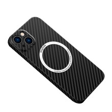Matt finish, stötsäkert telefonskal med magnetisk laddningsstöd. Ultratåligt aramidfibermaterial. Ramlös, ultratunn design, trådlös laddning.