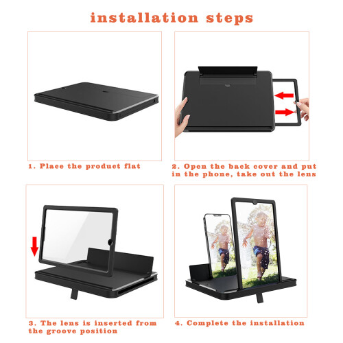 Foldable Screen Magnifier For Enhanced Viewing, Radiation Protection HD Amplifier Projector, Super Slim Design Adjustable Height, Comfortable Experien 1