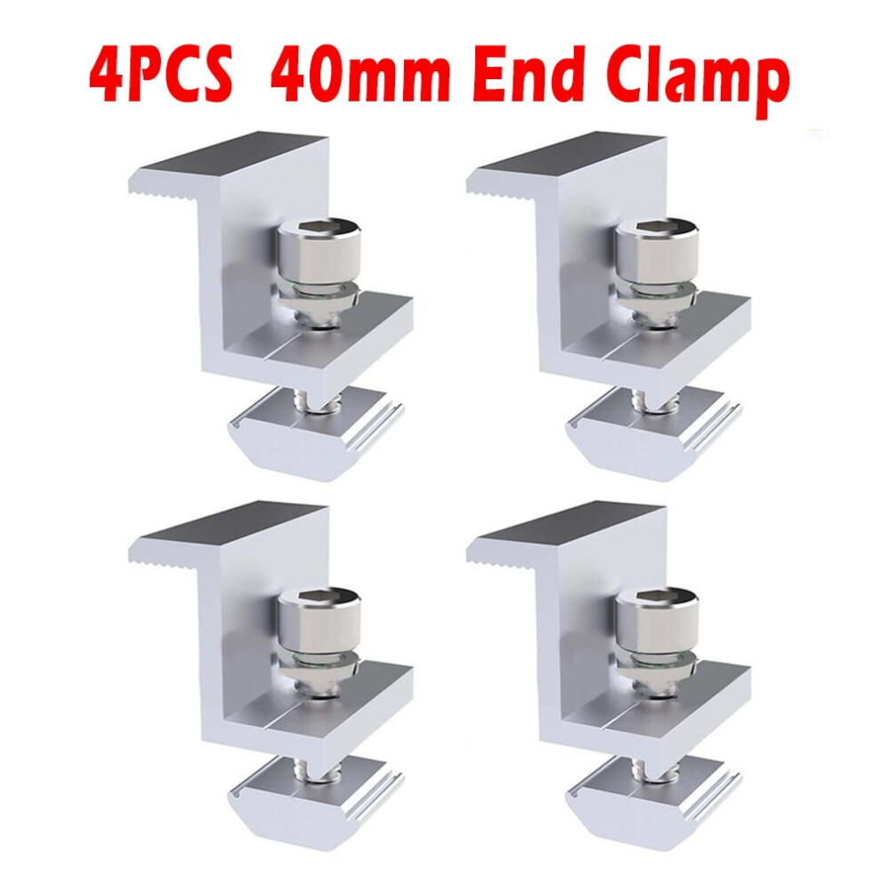 Fanjie 4 Pcs 40Mm Solar End Clamp Solar Panel Bracket Clamp Wide Photovoltaic Support 9773935766280
