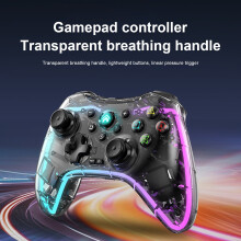 SUSUchens1Set Controlador de PC con teclas de gatillo de presión lineal, joystick, mando de ABS compatible con PC/PS/SWITCH, negro transparente