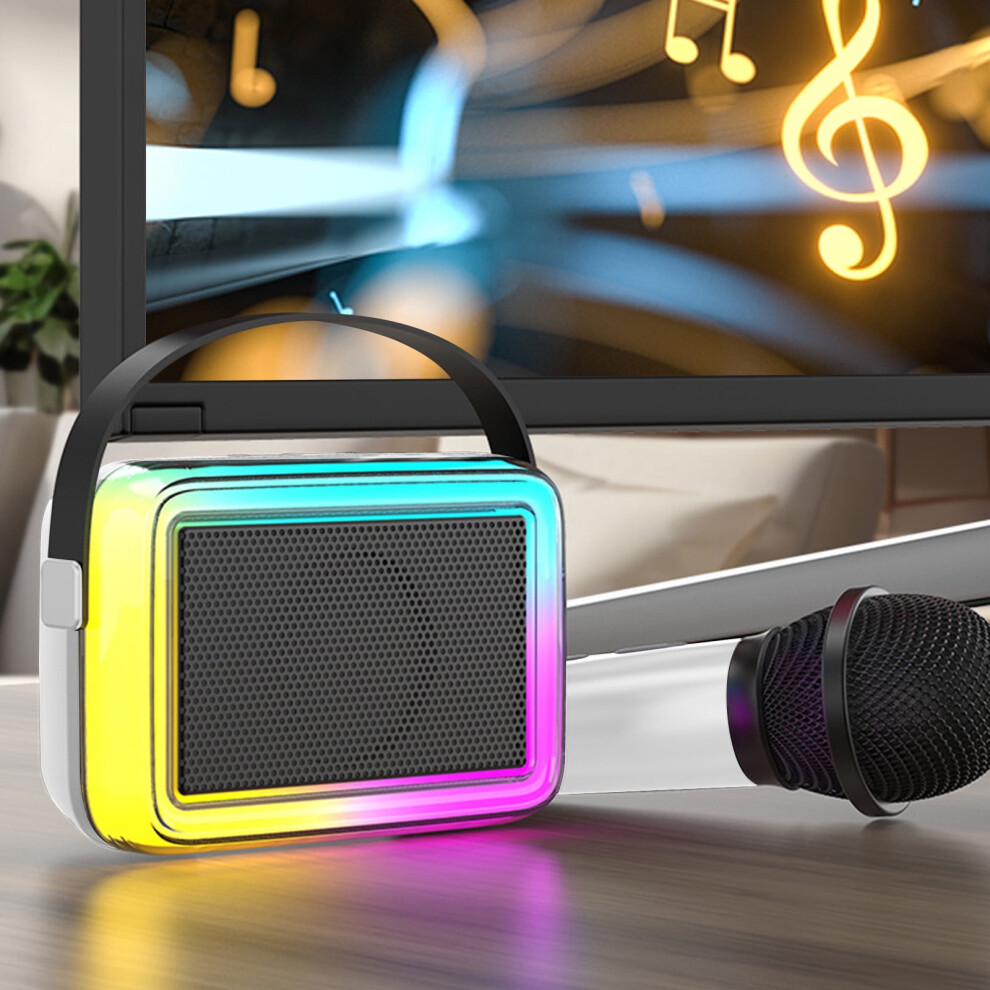 Portable Bluetooth 5.3 Speaker 10W With Mic, Colorful S, 4000Ma Battery, For K-Song, Party, Camping - Back To School Sale! Light 9773935854956