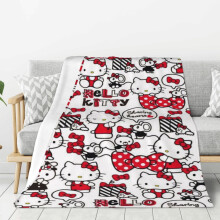 Hello Kitty fleecepeitto, erittäin pehmeä ja kodikas heittopeitto, miehille, naisille, vanhuksille ja lapsille, vuodevaatteet - erittäin pehmeä,