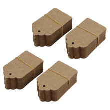 200x Rustikk 40 mm x 70 mm kamskjellformet kraftpapirkort, blank brun merkelapp, bryllupsgave, gavelapp, DIY-merkelapp, liten bagasjelapp