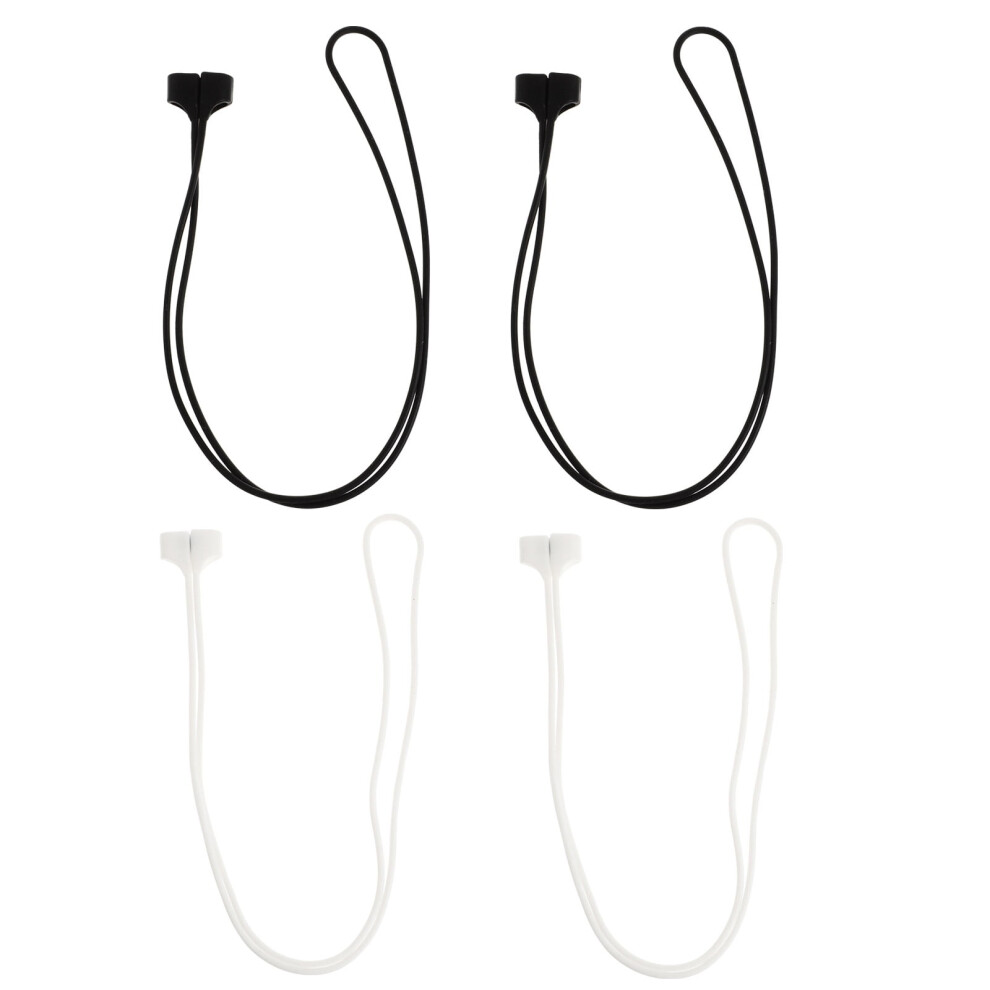 4 Pcs Headphone -Lost Rope Headsets Ear Plugs Earphone Straps Connection +Earbuds Hanging Silicone 9773935971745