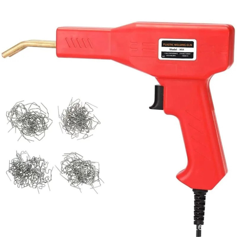 Plastic Welding Kit 50W Welder With 400 Nails Car Bumper Tool For Quick Fix Red 9365369124059
