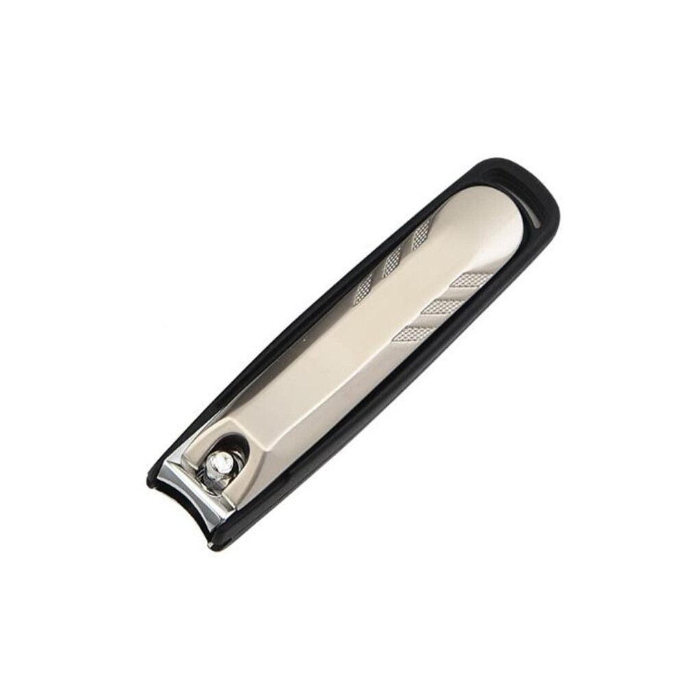 Nail Clippers AntiSplash for Thick Nails Compact Carbon Steel Cutter with Leather Pouch