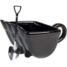 Mug Juesi en forme de godet d'excavatrice, 330 ml, compatible avec les engins de chantier, cuillère incluse, noir