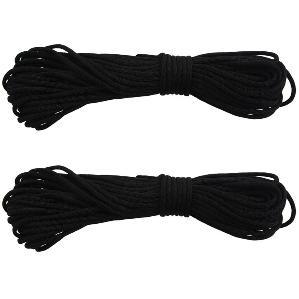 2X Rope 5Mm Diameter Cord Black Tent Cord 9110895176894