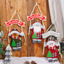 Comhartha Crochta Neamhfhite Tuaithe Santa Claus, Maisiúchán Fáilte Nollaig Shona, Ag luí le Póirse Doras Tosaigh, Cóisir Feirme