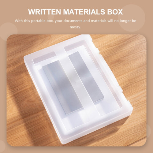 Mizh Portable Documents Box Paper File Container Written Materials Organizer (Transparent) 2