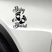 Baby on Board Car Sticker 5x7 Inch Black Vinyl Decal for Stylish and Durable Car Window Design