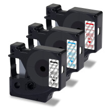 3 Pack for Label Tape Clear 45010 45011 45012, Black Blue Red on 160 280 220P Maker