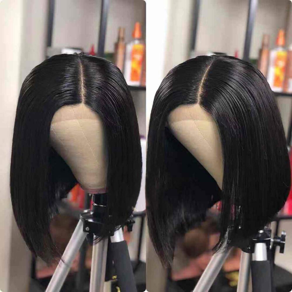 Unisex Black 13X6 Lace Front Bob Wig For Women, Honey Blonde Ombre Brazilian Virgin Human Hair, Pre Plucked
