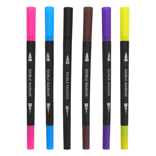 6St Eetbare Kleurmarkers, Plastic, Voor , Koek En Cupcakes