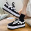 Γυναικεία φλατ παπούτσια από λινό καμβά, slip-on, sneakers με κορδόνια, άνετο ύφασμα, 4