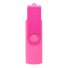 Snelle digitale USB-stick voor gegevensopslag, lichtgewicht, roze-rode metalen flashdrive met draaibaar, draagbaar ontwerp, exclusieve USB-sticks