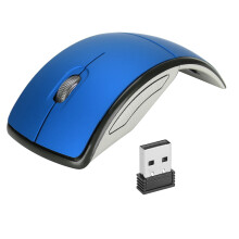 Slanke en draagbare opvouwbare Arc-muis met USB-ontvanger, draadloze draagbare muis voor laptop, plat op te vouwen in de zak, energiebesparende