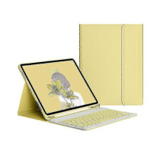 Husă cu tastatură compatibilă cu iPad 9.7inch 2017 2018 a 5-a și a 6-a generație G, galbenă
