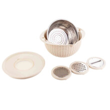 Obrotowy kosz odpływowy ze stali nierdzewnej do mycia ryżu, owoców i warzyw – Kitchen Gadgets by ZKCCNUK