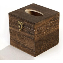 Quadratische Taschentuchbox aus Holz mit Klappdeckel, Serviettenspender, geeignet für die Dekoration von Zuhause, Schlafzimmer, Esstisch, Büro (13