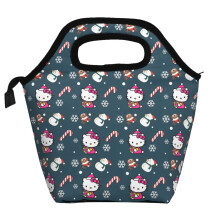 Hello Kitty karácsonyi uzsonnástáska puha poliészter uzsonnástáska hordozható szigetelt cipzáras bento táska összecsukható