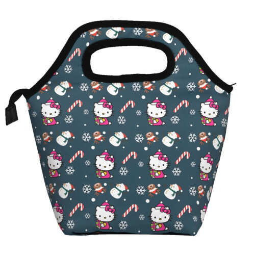 Hello Kitty Χριστουγεννιάτικη τσάντα φαγητού από μαλακό πολυεστέρα, φορητή τσάντα Bento