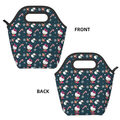 Hello Kitty Χριστουγεννιάτικη τσάντα φαγητού από μαλακό πολυεστέρα, φορητή τσάντα Bento 1