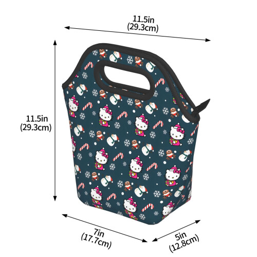 Hello Kitty Χριστουγεννιάτικη τσάντα φαγητού από μαλακό πολυεστέρα, φορητή τσάντα Bento 2