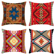 Set med 4 geometriska marockanska örngott, 40x40 cm, färgglada soffkuddar för vardagsrumsinredning