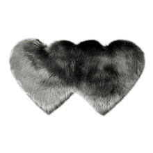 Tapete Begine Clearance Double Heart em imitação de lã, 60*120cm, cinza escuro, felpudo e antiderrapante, ideal para quarto, compatível com
