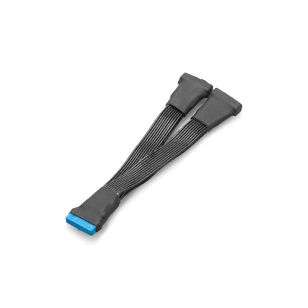 2Pcs Motherboard Usb 3.0 19-Pin Header 1 To 2 Extension Splitter Cable, 12Cm 19-Pin Internal Extension 9433291515969