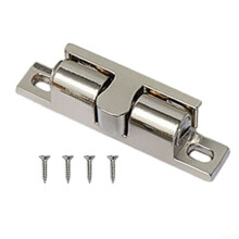 Aceovo Zinc Alloy Cabinet Door Bumper Beads Snap-In Cabinet Door Bumper Spring Magnets Silver 43Mm