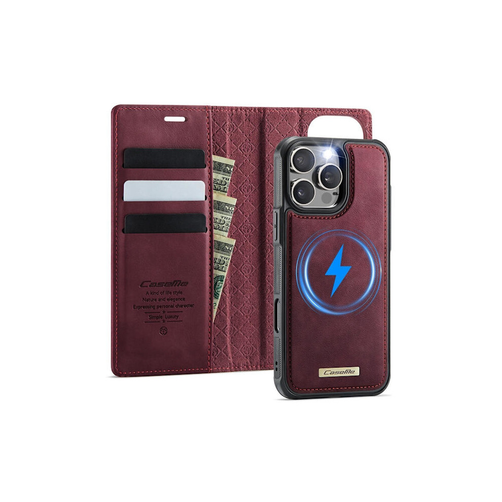 (For Compatible With Iphone 13) Caseme 2 In 1 Magsafe Detachable Wallet Case With 3 Card Slots And Rfid Protection Red 9423501633606