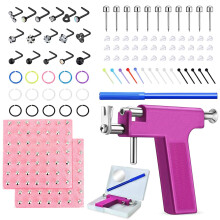 567PCS Professional Ear Piercing Kit with Studs, Reusable Piercing Gun for Home and Salon