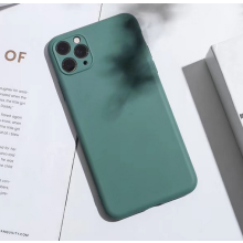 Kompatibelt med iPhone11Pro-skal, enfärgat Fashion Sense silikonfodral för 6,5 tum, mörkgrön, heltäckande design