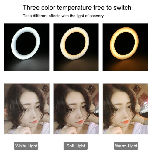 Ring Light Kit, 360 Degrees Rotation Dimmable Led Light With Remote Controller, For Makeup/Live Streaming, Includes Tripod Stand, Hot Shoe Adapter, 2