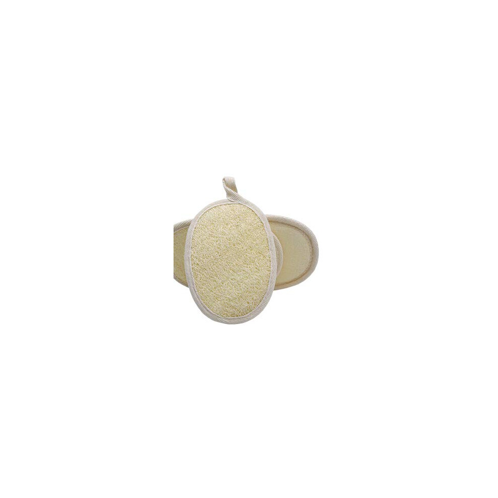 Natural Loofah Sponge 2 Pack with Terry Cloth for Gentle Skin Exfoliation in Shower and Spa