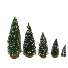 Mini kerstboom, kleine dennenboom met houten voetjes voor kerstfeestjes, tafeldecoratie (5 stuks)