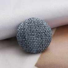10 pcs Shank Buttons Metal Buttons Clothing Diy Fabric Buttons Fabric Covered Linen Round Decorative gray,blue 20MM