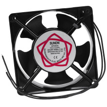 Ventilador de fluxo axial com estrutura metálica, 5 pás, dimensões 120x120x38mm, 220/240V, 0,14A, 22W