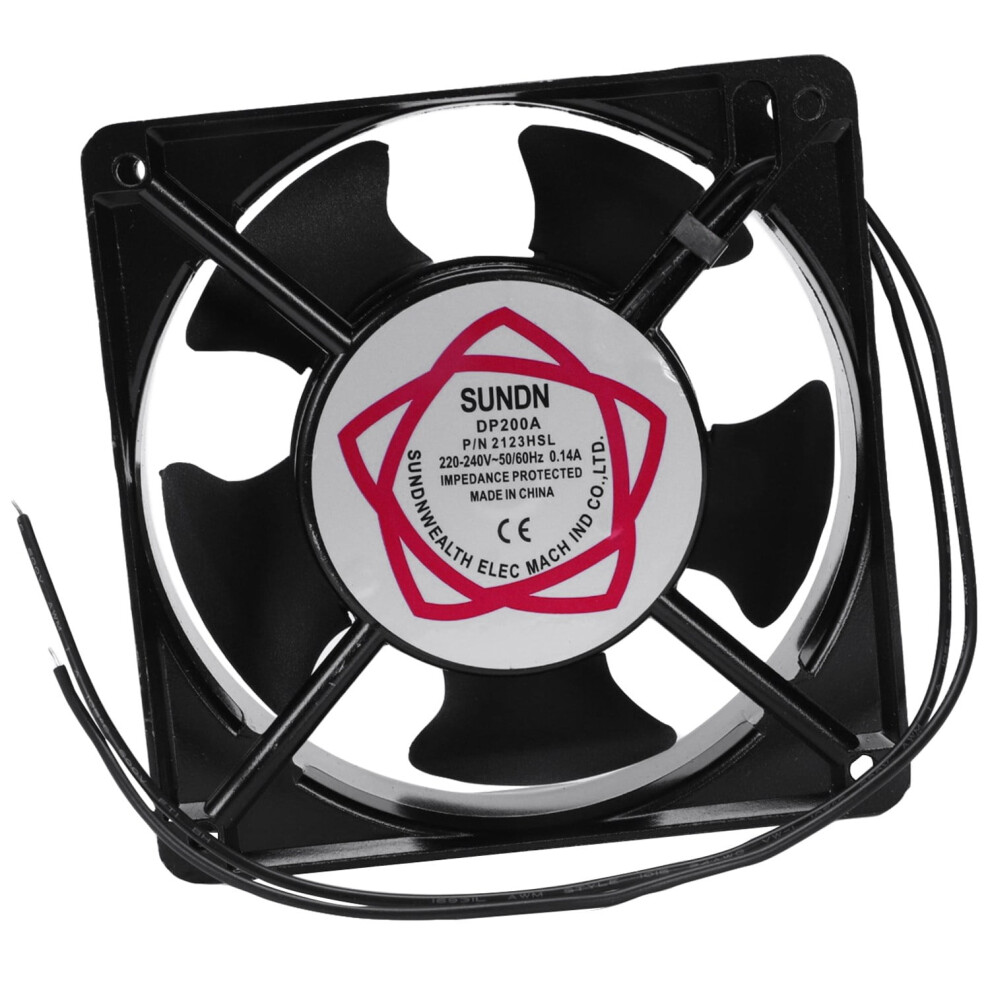 120X120x38mm 5 Blades Metal Frame Axial Flow Cooling Fan Ac 220/240V 0.14A 22W Black 9773935774650