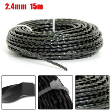 Fio de nylon para aparador de grama, resistente, para jardim, 2,4 mm de diâmetro, 15 metros.